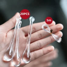 聖誕壓克力冰柱與水滴吊飾，透明水晶冰柱吊墜附掛繩，適用於聖誕樹、冬季壁爐、花環、窗戶裝飾，適合節日派對 - 多色透明 - 查看 17