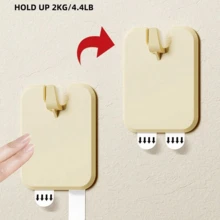 1/5/10pcs Portable White Photo Hanging Hooks, No-Drill Damage-Free Wall Photo Hooks, Self-Adhesive Decorative Picture Hooks, Suitable For Bathroom, Kitchen, Home, Door, Closet - Multicolor - View 5