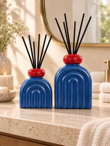 Bộ bình khuếch tán tinh dầu dạng cong màu bạc kim loại, bình đựng hương rỗng kèm que khuếch tán, vật trang trí bàn sang trọng cho trang trí nhà cửa - Bình hình vòm màu bạc - Xem 5