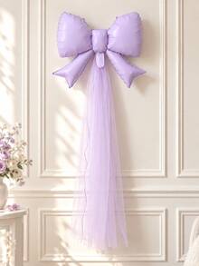 1/3 Set Bow Background Decoration Balloon Kit, Princess Theme Party DIY Bow Balloon Set, Multicolor Bow Balloons With Tulle, Suitable For Birthday Party, Baptism, Confession, Anniversary Scene Decoration And Photo Props - Bow Balloon With Mesh - View 8