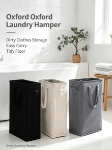 Oxford Cloth Laundry Basket, Foldable Storage Bin, Handheld Organizer Bucket. It Features A Sturdy Handle And A Foldable Design, Making It Easy To Store When Not In Use. Large Capacity Can Hold Dirty Clothes, Yoga Mats And Daily Miscellaneous Items - Multicolor - View 2