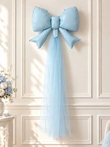 1/3 Set Bow Background Decoration Balloon Kit, Princess Theme Party DIY Bow Balloon Set, Multicolor Bow Balloons With Tulle, Suitable For Birthday Party, Baptism, Confession, Anniversary Scene Decoration And Photo Props - Bow Balloon With Mesh - View 9