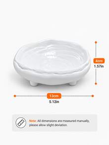 1pc Cream Style Vanity Storage Tray, Round With Feet Cosmetic Organizer, Elegant Jewelry Storage Tray For Rings, Earrings, Watches, Perfume And Small Accessories, Vanity Bedroom Bathroom Countertop Decor - Multicolor - View 13
