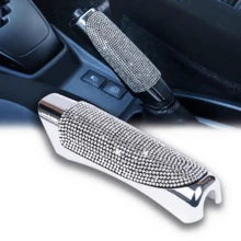 1 Set Car Handbrake Cover And Gear Shift Knob Cover, Rhinestone Crystal Decor Car Interior Accessories, Suitable For Women, Car Accessories (Note Size, Not Suitable For All Models) - Rhinestone Handbrake Cover - View 5