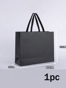 1/5pcs Black Premium Kraft Paper Bags, Suitable For Wedding, Christmas Party, Candy, Food, Cookie Packaging, Also Suitable For Fashion Clothing, Gift Packaging - Multicolor - View 8