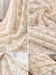 HHMC 1pc Apricot Lace Fabric, Suitable For Dresses, Clothing And Handmade Accessories; Hollow Embroidery Mesh; Soft Material; DIY Sewing Fabric; 150cm Wide - Multicolor - View 6