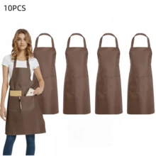 1/3/5/10pcs Women's Polyester Apron, Simple Black With Pockets, Thickened Waist, Fashionable Home Kitchen Workwear, Kitchen Supplies - Multicolor - View 15