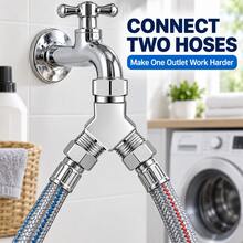 Universal Y Shaped Water Pipe Splitter, 1 In 2 Out Threaded Fitting For Dishwasher & Instant Water Heater - Multicolor - View 10