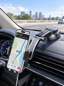 Car Phone Holder, Vacuum Suction Cup Dashboard/Windshield Mount, 360° Rotating Auto-Locking Cradle, With Foldable Extension Arm, Universal GPS Navigation Bracket, Suitable For Car SUV Truck, Adjustable Side Clamps, Hands-Free Driving Accessory - Multicolor - View 4