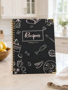 1pc Recipe Keeper Notebook, Spiral Cookbook For Favorite Recipes, Ingredients, Cooking Steps & Meal Notes, Kitchen Organizer, Office Decor And Accessories, Halloween Notebook, Nurse Essentials, Bible Study Materials - B5 Recipe Notebook - View 1