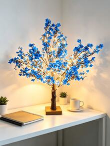 1PC 55CM Tall 60 LED Warm White Fairy Tree Light, USB + 3 AA Battery Dual Power Supply, Ins Style Atmosphere Desktop Decor Lamp, Bedroom Homestay Party Ornament, Birthday Holiday Gift LED Tree Light - Warm White - View 7