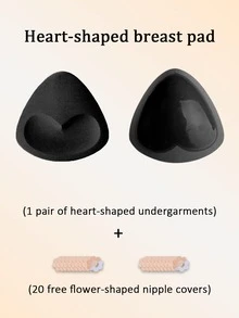 2pcs Heart-Shaped Bra Pads, Invisible Adhesive Pads To Enhance Breast Contour, Self-Adhesive Pads Suitable For Bra Cups, Camisoles, Wedding Dresses And Swimwear - Multi-color - View 9