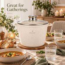 Multipurpose Cooking Pot With Side Handles And Lid For Stew Soup Boiling Braising, Random Color - View 6