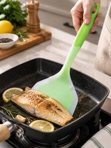 Random 2/1pc Silicone Wok Spatula, Translucent Kitchen Frying Spatula, Cabinet Cookware, Home Cooking Wide-Mouth Slotted Spatula - Multicolor - View 5