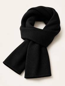 Men's Solid Color Soft Winter Scarf, Warm Long Crossover Wrap Neck Warmer For Casual Everyday Outdoor Wear, 7 Colors - Multicolor - View 11