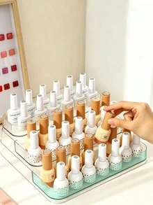1pc Tiered Nail Polish Storage Rack, Transparent Multi-Layer Display Stand, Thickened & Durable, Suitable For Nail Polish, Essential Oils, Perfume Samples, Makeup Bottles, Vanity Desktop Organizer - Clear - View 8