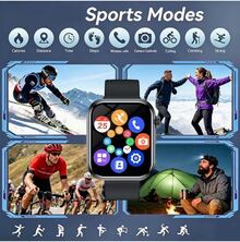 Jam Tangan Pintar Layar Sentuh Penuh 1,83 Inci, Baterai 260mAh dengan Lampu LED, Panggilan Nirkabel/Berbagai Mode Olahraga, Pemutaran Foto/Musik Jarak Jauh, Koneksi Nirkabel Kompatibel dengan Ponsel iOS dan Android, Hadiah Liburan - View 5