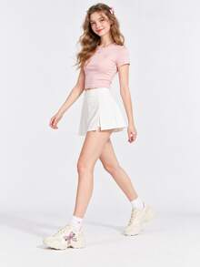 PUMA Pulsar Wedge Split Leather Synthetic Leather Bow Sport Comfort Shock Absorption Wear-Resistant Low-Top Casual Shoes Women's Rice Pink - Off White - View 9