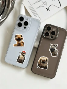 50pcs Funny Animal Face Stickers, Cute Realistic Design, Suitable For Skateboard, Phone Case, Laptop, Refrigerator, Luggage, Bedroom Door, Tablet, Diary, Etc., Perfect For DIY Decoration, Learning Reward, Birthday Gift - Multicolor - View 3