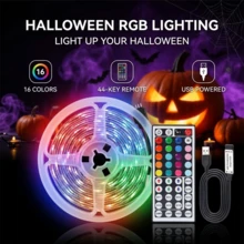 RGB LED Strip Lights 44-Key Remote, USB Powered TV Backlight, Color Changing Ambient Lights For Bedroom Living Room, Halloween Home Decor - 44-key RGB LED Strip - View 1