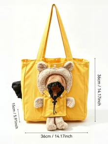 1pc Bear-Shaped Breathable Pet Tote Bag - Portable Backpack For Outings, Suitable For Cats And Dogs, Single Shoulder Bag, Suitable For All Seasons, Breathable Design. - Multicolor - View 10