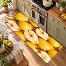 Pear Print Long Runner Mat, Indoor Home Decor, Kitchen Runner, Entryway Doormat, Hallway Entrance Decor, Bedroom Bedside Mat, Living Room Rug, Laundry Room Mat, Bathroom Foot Mat, Suitable For Apartment, Dorm And Home Daily Decor - Multicolor - View 2