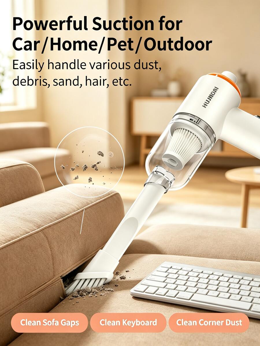 HYUNDAI Cordless Handheld Vacuum Cleaner. Lightweight And Portable Design. Powerful Suction With A Brushless Motor. Suitable For Home And Car Cleaning. High-Efficiency Filtration For Long-Lasting Battery Life. - HY-019 - View 1