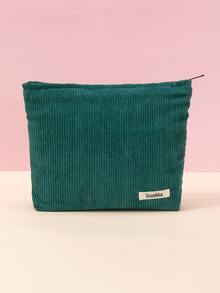 Corduroy Solid Color Makeup Bag, Large Capacity Simple Storage Bag, Toiletry Bag, Coin Purse, Convenient Carrying, Lightweight Large Capacity Storage, Lipstick, Makeup Brush, Eyebrow Pencil, Jewelry, Cosmetics Suitable For Tourism Cosmetics Storage - Multicolor - View 10