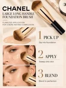 CHANEL Large Long-Handle Foundation Brush, 2.5*11cm, Streak-Free Application, Firm Bristles With No Shedding, Suitable For All Types Of Liquid Foundation - Foundation Brush - View 9