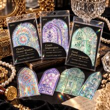 Moonlight Window Series PET 3D Holographic Sticker Pack, Vintage Window Ice Crystal Scrapbooking Material Stickers, DIY Decorative Stickers - Multicolor - View 8
