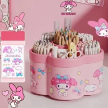 Hasbro Tempat Pena Kapasitas Besar Sanrio My Melody Berputar 360° - Gaya Pink Feminin, Kotak Penyimpanan Lucu & Praktis, Tempat Pena yang Dapat Diputar, Penyimpanan Terklasifikasi 6 Kompartemen, Desain Bukaan Ekstra Besar untuk Akses Mudah, Penggunaan Multi-Fungsional & Multi-Skenario, Tempat Pena Stiker DIY - Satu ukuran cocok untuk semua. - View 9