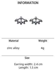 2pcs Gothic Dark Street Style Fashion Creative Fan-Shaped Skull Stud Earrings For Women, Suitable For Daily Commute, Party, Banquet, Halloween Wear - Fan-shaped Skull Stud Earrings - View 7