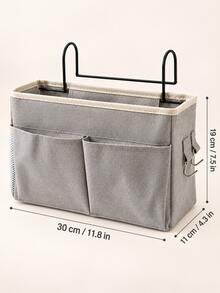 2pcs/1pc Bedside Hanging Storage Organizer, Washable Fabric Material, Suitable For Dormitory Bunk Bed, Desk And Other Places, Equipped With Metal Frame Hook, Can Hang Multiple Storage Pockets. - Multicolor - View 8