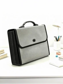 1pc 26/13-Slot Handheld Accordion File Bag, Large Capacity Multi-Layer Document Organizer, Solid Color Minimalist Design, Portable Handheld File Storage Bag, Suitable For Daily Office And Business Travel Use - Multicolor - View 12