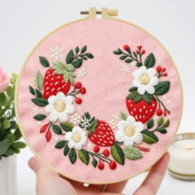 1 buah Kit Sulaman Karangan Bunga Cantik Ukuran 20*20cm/7.9*7.9in, Set Sulaman Buatan Tangan DIY untuk Pemula Dewasa, Hadiah Rumah, Hadiah Menjahit Wanita, Termasuk Panduan Pengguna, Kain Pola Cetak, Bingkai Sulaman, Jarum dan Benang. - 20x20cm / 7.9x7.9in - View 12