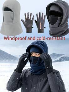 Outdoor Winter Warm Set, Breathable Balaclava Mask + Touchscreen Anti-Slip Gloves, Available Separately Or As A Set, Suitable For Skiing, Hiking, Motorcycle Riding, Unisex - Multicolor - View 1