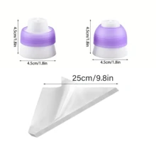 Cake Piping Set, Includes 2 Three-Color Converters And 110 Thickened Piping Bags, Suitable For Use With 1.2/1.5 Inch Bottom Diameter Piping Tips, DIY Cupcake Cream Decoration Baking Tools - View 3