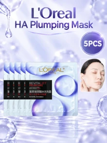 L'Oreal L'Oréal Hyaluronic Acid Plumping & Smoothing Mask, 1/5pcs, Deep Hydration And Repair, Instant Absorption, Suitable For All Skin Types, Gentle Care For Sensitive Skin - Face Mask - View 12