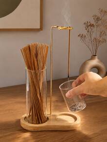 1PC Two-In-One Incense Burner, Special Metal Incense Holder For Anti-Fly Ash Incense Burner, With Detachable Glass Ash Box And Aromatherapy Candle Storage Rack, Elegant Aromatherapy Design, Suitable For Meditation, Yoga, Tea Room And Home Decoration. - Multicolor - View 9