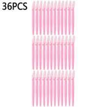 3/12/36pcs Eyebrow, Facial, Body Hair Trimmer Razor With Cap, Women's Makeup Tool Set, , Facial Hair Remover, Facial Razor, Exfoliating Skin Scraper, Unisex - Pink Mixed With Black - View 20