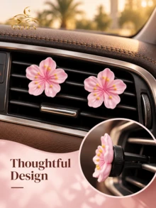 SAHRA 2pcs Floral Car Air Vent Fragrance Clips, Peach Blossom & Daisy Design, Decorative Car Air Freshener Clips, Fashionable Accessory To Upgrade Car Interior Appearance - Multi-color - View 5