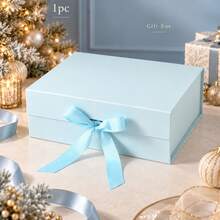 1pc Foldable Gift Box, Gift Packaging Box, Saudi National Day Family & Friends Universal Holiday Gift Packaging Box - Light Blue - View 11