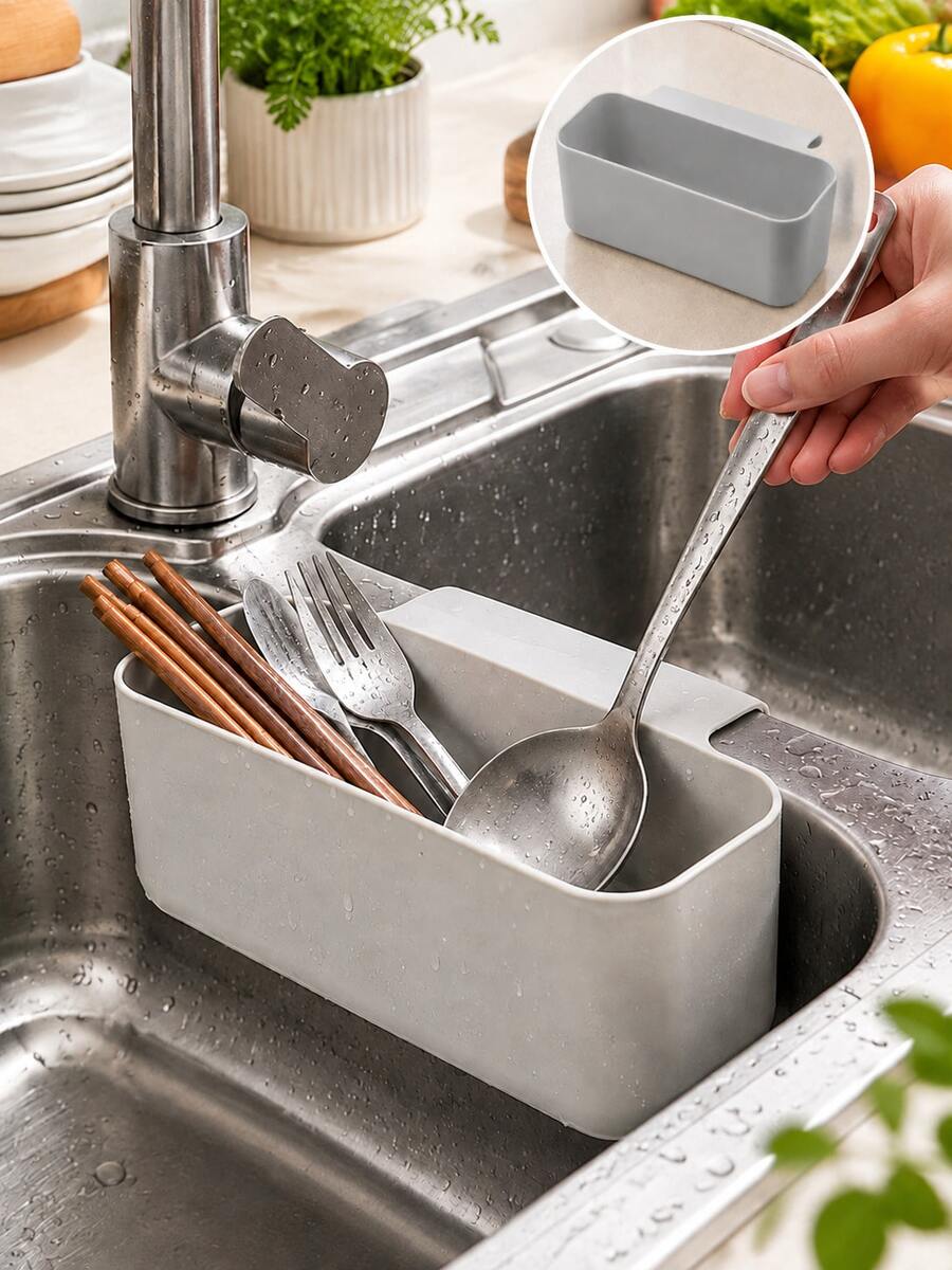 [Kitchen Accessories]2pcs Multi-Functional Kitchen Sink Strainer Basket | Slot Filtration, Food & Vegetable Washing, Drainage, Storage & Organization Tool - Multicolor - View 1