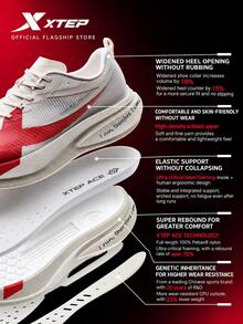 XTEP 2000km 5th Generation Pro Running Shoes Men's Cushioning Mesh Sports Shoes Fitness Training Shoes Running Shoes - White/Red - View 11
