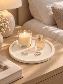 1pc Cream White Silicone Storage Tray, Minimalist Round Storage Dish, Suitable For Perfume, Earrings, Necklaces, Rings And Daily Essentials, Can Be Placed On Vanity, Bedside Table, Bathroom Sink Or Entryway Shelf, Jewelry Storage Tray, Minimalist Home Decor,Makeup Organizer,Room Decor - Multicolor - View 9