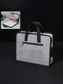 1pc Large Capacity Oxford Fabric Multi-Function Tote Storage Bag For Storing Official Seals, Business Licenses, Art Sketches And Documents, Suitable For Artists And Teachers, Office, Art Supplies Storage, Commuting And Travel - Multicolor - View 11