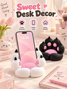 Cute 3D Printed Cat Paw Phone Stand | Creative Desktop Decor Practical Tablet/Phone Holder | Essential Dorm Room Desktop Decor | Must-Have Beach Accessory | Practical Car Storage Accessory | Room Decor Gift And Small Trinket - Multicolor - View 7