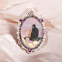 1 buah Magnet Kulkas, Magnet Dekoratif Logam yang Indah, Magnet Kulkas Motif Tengkorak dan Kucing, Hadiah Sempurna, Dekorasi Rumah! - A - View 1
