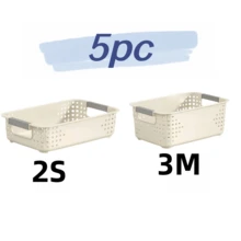 7pc Plastic Storage Baskets With Handles, Wide Mouth Shallow Food Storage Organizer Boxes, Multi-Purpose Home Storage Trays, Suitable For Kitchen Cabinets, Countertops, Bedrooms, Bathrooms, Portable Picnic Baskets, Used For Storing Fruits, Bread, Ginger, Garlic, Snacks, Home Desktop Clutter Containers, Suitable For Home Organization 1/2/5/7pc - View 16