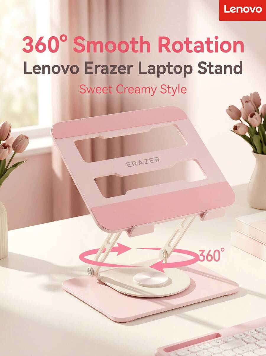 Lenovo W6Pro Rotating Laptop Stand, 360° Swivel Base, Stepless Height Adjustable Carbon Steel Computer Stand, Universal Bracket For Home Office Laptop And Tablet - View 1